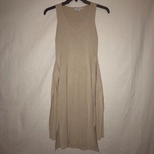 Tan flowy knit dress with back tie